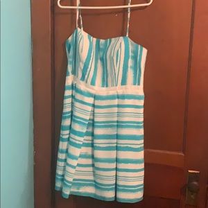 Blue and white striped dress size 14